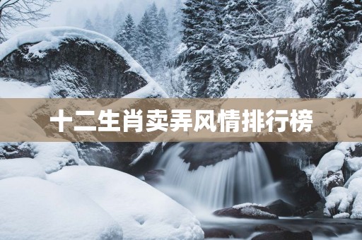 十二生肖卖弄风情排行榜
