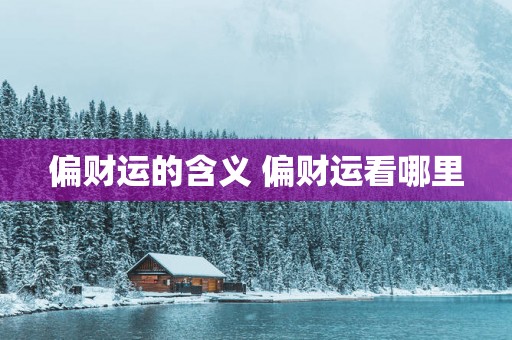 偏财运的含义 偏财运看哪里