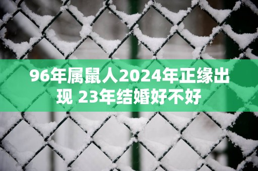 96年属鼠人2025年正缘出现 23年结婚好不好