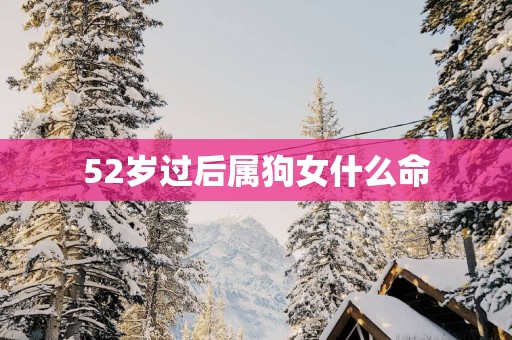 52岁过后属狗女什么命