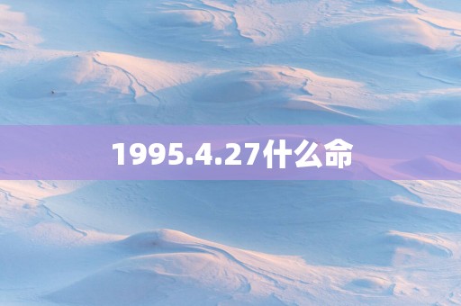 1995.4.27什么命