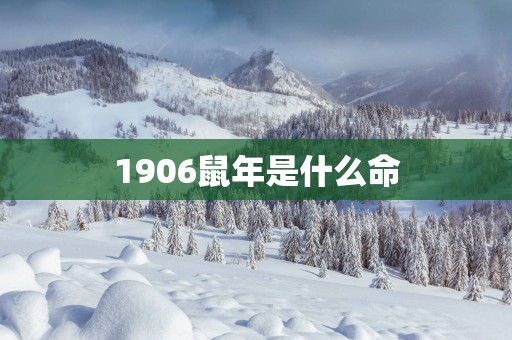 1906蛇年是什么命