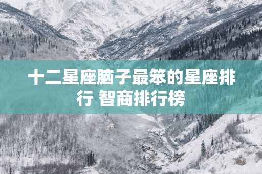 十二星座脑子最笨的星座排行 智商排行榜
