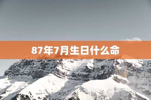 87年7月生日什么命