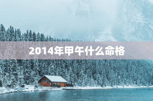 2014年甲午什么命格