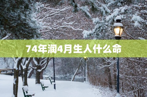 74年润4月生人什么命