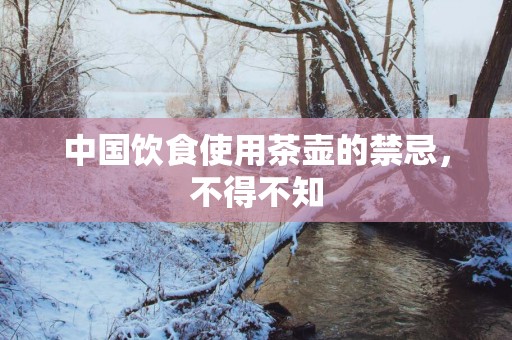 中国饮食使用茶壶的禁忌，不得不知
