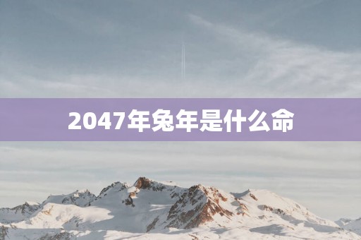 2047年蛇年是什么命