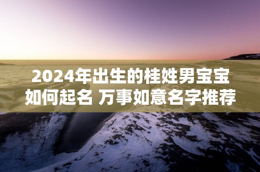 2025年出生的桂姓男宝宝如何起名 万事如意名字推荐
