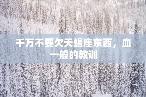 千万不要欠天蝎座东西，血一般的教训