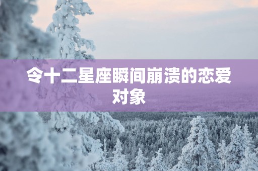 令十二星座瞬间崩溃的恋爱对象