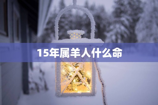 15年属羊人什么命