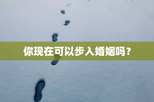 你现在可以步入婚姻吗？