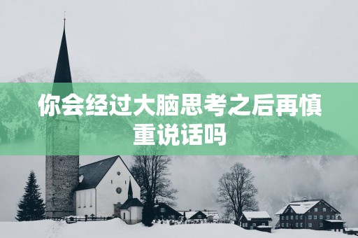 你会经过大脑思考之后再慎重说话吗
