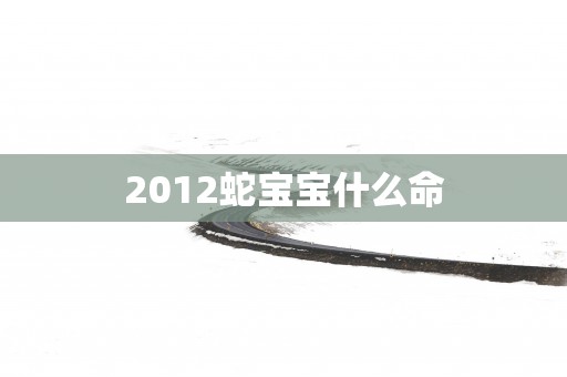 2012蛇宝宝什么命