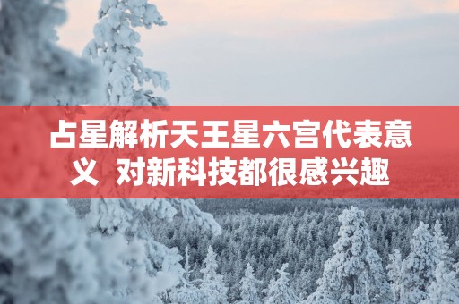 占星解析天王星六宫代表意义  对新科技都很感兴趣