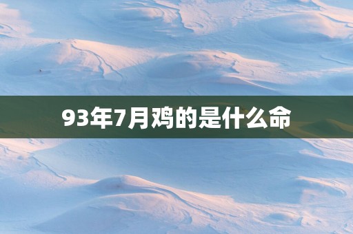 93年7月鸡的是什么命