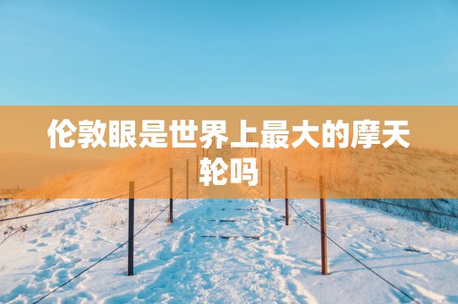 伦敦眼是世界上最大的摩天轮吗
