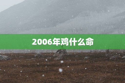 2006年鸡什么命
