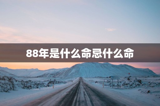 88年是什么命忌什么命