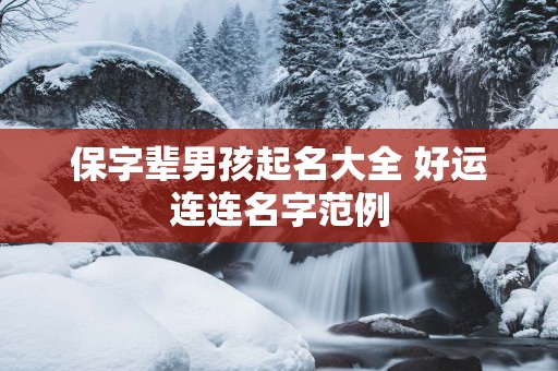 保字辈男孩起名大全 好运连连名字范例