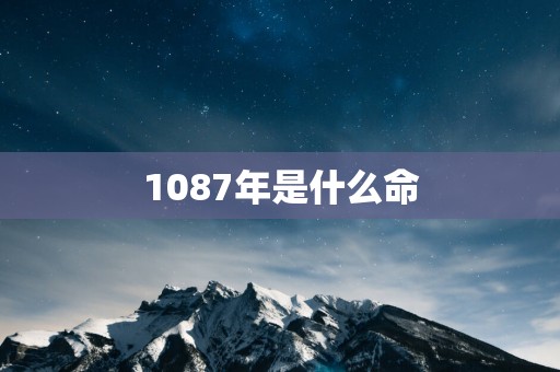 1087年是什么命
