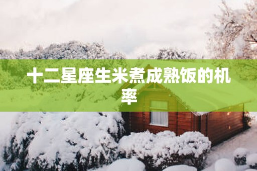 十二星座生米煮成熟饭的机率