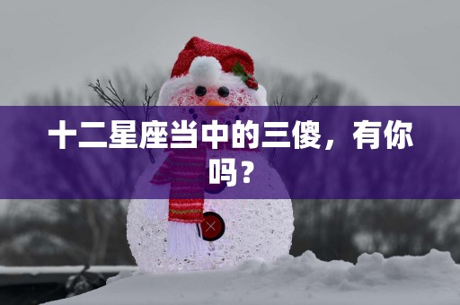 十二星座当中的三傻，有你吗？