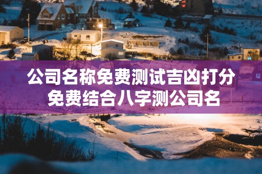公司名称免费测试吉凶打分 免费结合八字测公司名