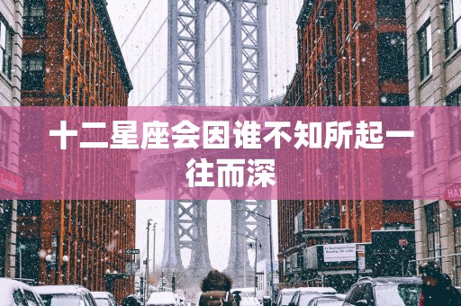 十二星座会因谁不知所起一往而深