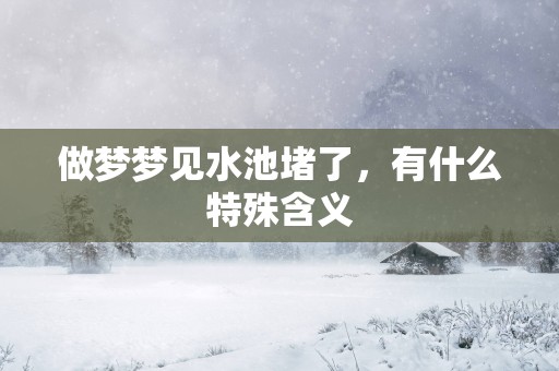 做梦梦见水池堵了，有什么特殊含义