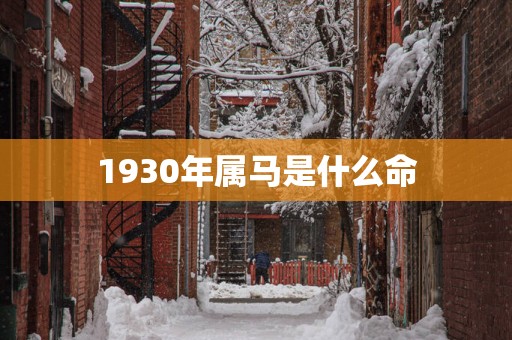 1930年属马是什么命