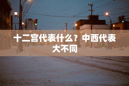 十二宫代表什么？中西代表大不同
