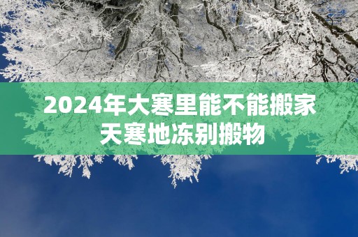 2025年大寒里能不能搬家 天寒地冻别搬物