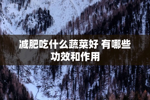 减肥吃什么蔬菜好 有哪些功效和作用