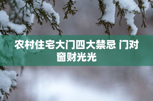 农村住宅大门四大禁忌 门对窗财光光