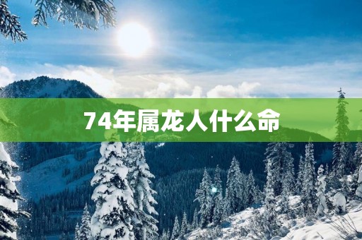 74年属龙人什么命