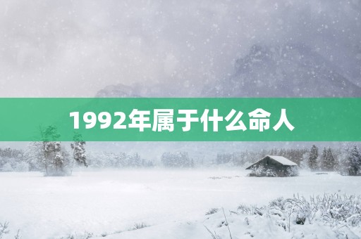 1992年属于什么命人