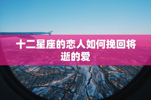 十二星座的恋人如何挽回将逝的爱