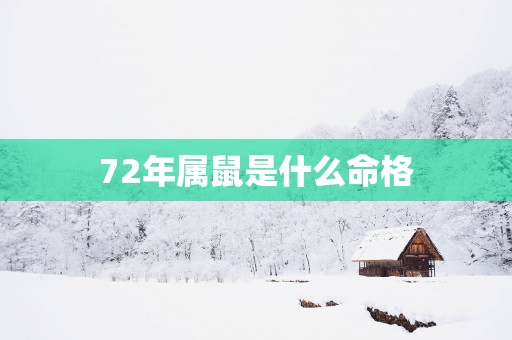72年属鼠是什么命格