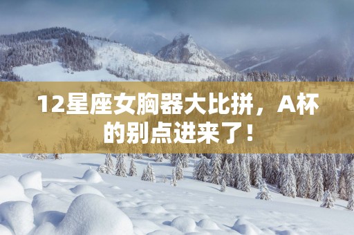 12星座女胸器大比拼,A杯的别点进来了! 12星座女胸器大比拼,A杯的别点进来了!