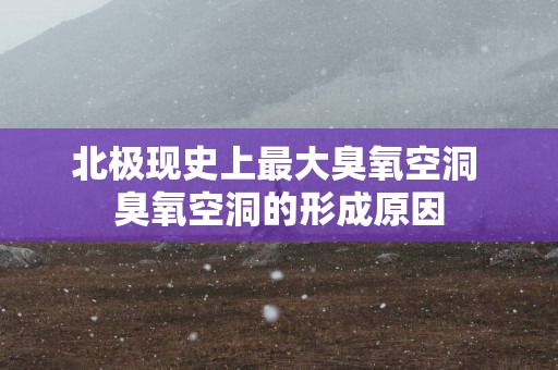 北极现史上最大臭氧空洞 臭氧空洞的形成原因
