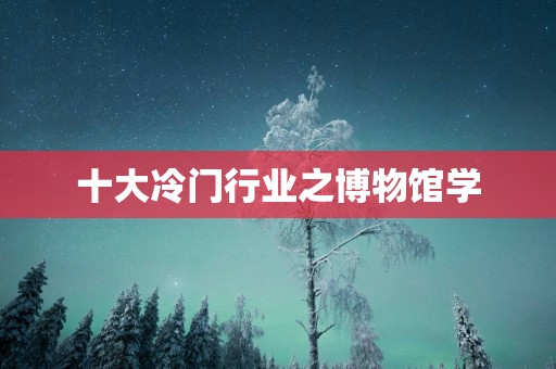 十大冷门行业之博物馆学