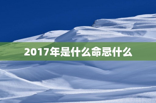 2017年是什么命忌什么