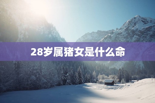 28岁属猪女是什么命