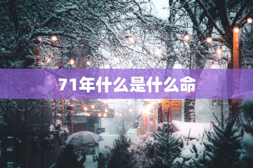 71年什么是什么命