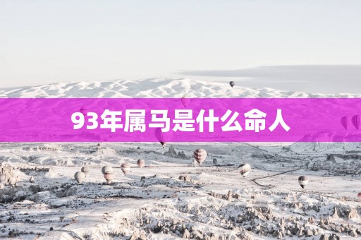 93年属马是什么命人