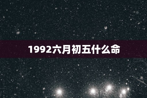 1992六月初五什么命