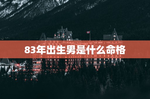 83年出生男是什么命格