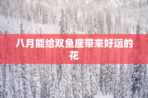 八月能给双鱼座带来好运的花